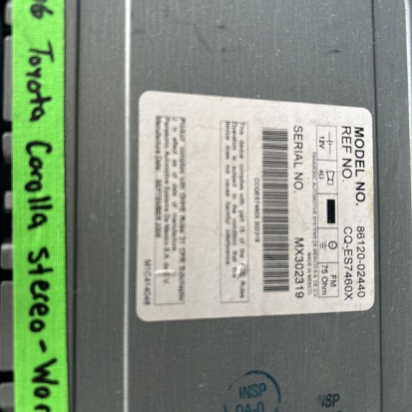 Toyota Corolla 03-08 Stock Stereo 6 Disc 86120-02440 Tested Works A51814 - Picture 2 of 5